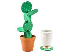 Portabicchieri - Sottobicchiere Rotondo Cactus,Utensile Di Protezione Per Superfici Da Cucina Per Tavolo Da Pranzo Tavolino Bar Bevande E Soggiorno