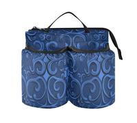 Portabicchieri valigia pieghevole blu navy vintage croce fiori allegato portabicchieri viaggiatori del mondo