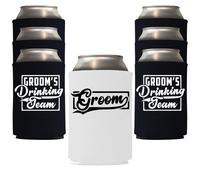 Portabicchieri Veracco per sposo e sposo, bomboniere per addio al celibato, bomboniere per sposo, proposta di matrimonio (6 bicchieri bianchi e neri)