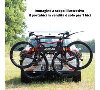 PORTABICI BICICLETTE GANCIO TRAINO 1 BICI VARAITA FARAD CON FANALI E PORTATARGA