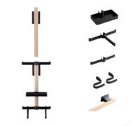 Portabici da parete per bici, 669 x 176 mm, espositore per casco, organizer per ciclismo, design in legno regolabile, decorazione per la casa salvaspazio (B)