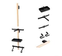 Portabici da parete per casco, organizer da parete per casco e occhiali da sole, espositore in legno con capacità di carico 1000 g, design scorrevole regolabile per organizzare gli elementi essenziali