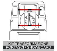PORTABICI + PORTASCI/SNOWBOARD ALLUMINIO GRINGO SKI RUOTA DI SCORTA FUORISTRADA