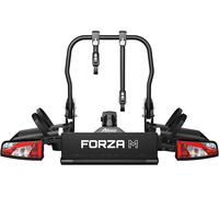 Atera 022800 - Portabici posteriore Forza M, supporto frizione per auto, pieghevole, con luci posteriori, per 2 biciclette o bici elettriche pesanti, colore: Nero