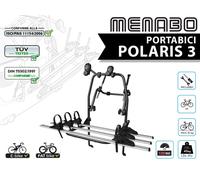 PORTABICI POSTERIORE MENABO POLARIS 3 ACCIAIO SILVER PORTA 3 BICI