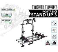 PORTABICI POSTERIORE MENABO STAND UP 3 ACCIAIO SILVER PORTA 3 BICI