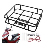 Portabici posteriore - Supporto regolabile con cestino, in metallo impermeabile, forte supporto di carico | Ideale per la consegna, il pendolarismo, i prelievi, i tour, il rack di stoccaggio