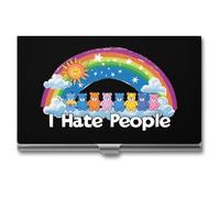 Portabiglietti da visita con scritta "I Hate People", sottile, in metallo, per carte di credito e nome, organizer per uomini e donne, 9,4 x 5,6 x 0,8 cm, Stile:, Taglia unica