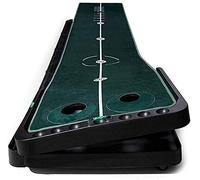 Portabile giochi da golf indoor / esterno, Golf Putting Mat Indoor Auto Ball Return Adjustable Slope 360-Degree Hole Simulation Grass 50x300cm/20.8x118in