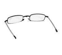 Portable 2 Pairs of Compact Folding Reading Glasses with Flip Top Carrying Case +2.0 Black