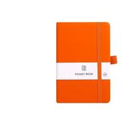 Portable A6 A5 Leather Notebook Elastic Band Student Loose Leaf Memory Book Synthetic Real Skin Touch Feeling Per scrivere e prendere appunti(A6 Orange)