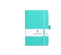 Portable A6 A5 Leather Notebook Elastic Band Student Loose Leaf Memory Book Synthetic Real Skin Touch Feeling Per scrivere e prendere appunti(A6 Cyan)