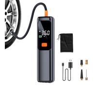 Portable Air Compressor - Compact Pressure Gauge Pump for Fast Inflation, Multi-Use Performance with Electric Control Function, Tire Inflator for Garage or Travel Use, Black, 8x6x3 Inches