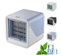 Portable Air Conditioner,3-in-1 USB Personal Air Cooler with Water Cooling, 500ML Water Tank, 3 Wind Speeds, 7-Color LED Lights, Quiet Desktop Cooling Fan for Bedroom Office Home Outdoor (Blue)