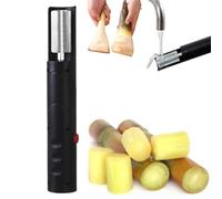 Portable Automatic Sugarcane Scraping Machine, Electric Sugarcane Scraping Machine with Protective Cover for Sugarcane, Bamboo Shoot, Pumpkin, Winter Melon, Coconut, Precise Peeling(1500mA)