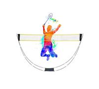 Portable Badminton Net with Stand for Indoor/Outdoor, Easy Setup Folding Net with Carry Bag, No Tools Required