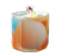 Portable Bathtub Adults, Thickened Full Body Hot Water Tub, Foldable Sitting Bathing, Men and Women, Convenient Home Use for Relaxation Comfort, Yellow