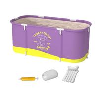 Portable Bathtub, Cold Plunge Tub Soaking Spa Tub, Multilayer Insulated Foldable Design, Thickened Leakproof Structure for Small Bathroom Family Relaxation, 45.3 Inches