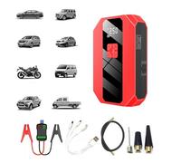 Portable battery jump starter, with tool box, smart clip, air nozzle, air pipe, data cable, suitable for 6.5L gasoline engine and 5.0L diesel engine