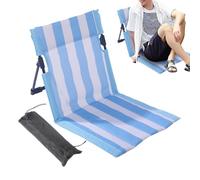 Portable Beach Folding Chair - Striped Outdoor Lounger With Ergonomic Lumbar Support, Lightweight Camping Chairs For Beaches Pool Lawn Garden Picnic Use | Suitable For Outdoors Relaxation Travel