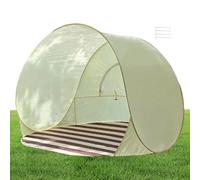 Portable Beach Tent, Automatic Foldable Shelter, Mesh Sun Canopy, Lightweight Outdoor Shade for Travel Camping Family Outing Backyard Poolside Picnic Playground Use, 57.09x57.09x43.31 Inches
