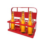 Portable Beer Carrier With Handle, 8 Pack Beverage Bottle Crate For Beer, Foldable Serving And Storage Crates For Picnic, BBQ, And Outdoor Parties, Reusable Beer Buckets For Beverages, Cans, And Bottl