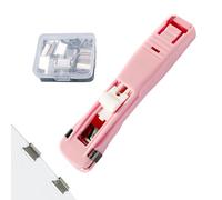 Portable Binder Clip | 45 Sheets Capacity File Clamp Fastener - with 50 Metal Refills Desktop Reusable Portable Stapler | for Teacher Student Office School Home Craft