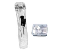 Portable Binder Clip Stapler - 45 Sheet Capacity | Push Clamp with 50 Metal Refills for Reusable Travel Use Supporting Teachers Students Desk Organization Classroom Home Study Projects Office