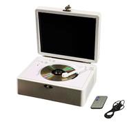Portable Bluetooth CD Player, Retro, Simple and Stylish, Can Play Bluetooth Audio Externally, Dual Stereo Speakers, Home Record Player(White)