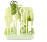 Portable Bottle Cleaner - Complete Cleaning Kit, Brush Tool for Feeding Hygiene, Straw Nipple Brush, Child Care Gear with Sturdy Drying Rack, Cleaning Station for Safe Feeding and Sanitizing