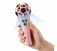 Portable Breeze Cooler, Rechargeable Air Blower, Multi Speed Control, Football Design Handheld Fan Compact Lanyard Carry Cooling Device for Travel School Camping Office Outdoor Daily Use