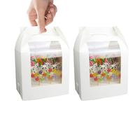 Portable Cake Pop Holder - 2PCS Cake Pop Display Stand | Lollipop Box With Window | 18 Holes, Food-Grade Cardboard + PET, 21.7x15x30.5cm, For Shop Candy Handmade Chocolate Caké Strawberry Display