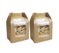 Portable Cake Pop Holder - 2PCS Cake Pop Display Stand | Lollipop Box With Window | 18 Holes, Food-Grade Cardboard + PET, 21.7x15x30.5cm, For Shop Candy Handmade Chocolate Caké Strawberry Display
