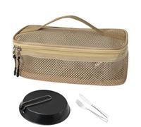 Portable Camping Cooking Utensils Bag, Large Mesh Organizer 11.42x5.12x3.54 inches, Sturdy Camp Utensil Storage for Picnic, Barbecue, Traveling, Adventure, Vacation, Beach, Climbing
