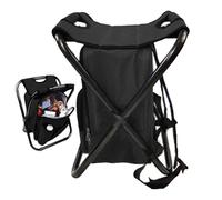 Portable Camping Seat, Lightweight Travel Chair, Built in Backpack Cooler, Reclining Design, Folding Stool for Hiking, Fishing, Beach, and Garden Use, 14.17x11.42x16.14 Inches