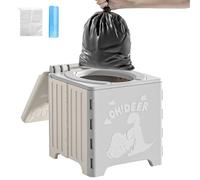 Portable Camping Toilet, Folding Toilet, Outdoor Potty Seat,9.06x8.66x9.06 Inches, Compact Training Gear for Travel RV Hiking Fishing Car Beach Use, Toddler Elderly Men Women
