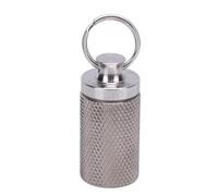 Portable Capsules Case,Stainless Steel Airtight Keychain Capsule Container,Durable Small Box Bottle Holder Tough,for Hiking Travel