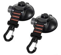 Portable Car Tent Hook Suction Cup Black Red(2pcs) | Solid ABS and PVC build, 22lbs holding power, ideal for car camping, secure tent attachment