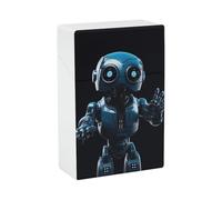 Portable Caso Della Sigaretta Impermeabile Scatola di Plastica Dimensione Normale Tasca Scatola Sigaretta Holder Blu Robot Flip Custodia Aperta per Uomini Donne