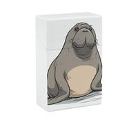 Portable Caso Della Sigaretta Impermeabile Scatola di Plastica Dimensioni Regolari Tasca Scatola Sigaretta Holder Carino Walrus Flip Custodia Aperta per Uomini Donne