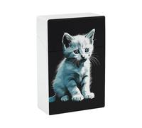 Portable Caso Della Sigaretta Impermeabile Scatola di Plastica Dimensioni Regolari Tasca Scatola Sigaretta Porta Carino Gatto Bianco Flip Custodia Aperta per Uomini Donne
