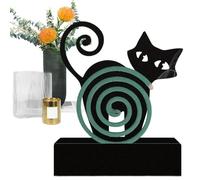 Portable Cat-Shaped Fly Coil Holder, Cute Iron Stand, 9.02x10.59 Inches Outdoor Fly Control Accessory for Yard, Balcony, Beach, Poolside, Patio, Camping, Garden, and Picnic Use