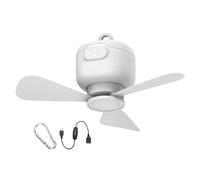 Portable Ceiling Fan, Wireless Camping Blower, Remote Control Device, Hanging Air Circulator, Compact Wind Machine for Enhancing Ventilation in Gazebo Patio Bedroom Workshop, 9.84x9.84x4.53 Inches