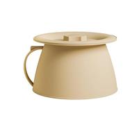 Portable Chamber Pot, 1.5L Bedside Urinal, 8.8x5.4 Inch Basin with Handle Build, Household Spittoon, Heavy Duty with Traditional Style, Sanitary Tool for Seniors and Campers