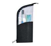 Portable Clear Organizer, Waterproof Cosmetic Brush Holder, 10.2x5.9 Inches Pouch with Zipper Closure, Transparent PVC Makeup Bag, Travel Pouch with Compact Design, Brush Organizer for Vanity