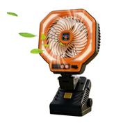 Portable Clip On Fan - Camping Fan With Light | 3-Speed Silent Wind Blower With Clip Rechargeable Tent Fans For Desktop, Home, Power Outage, Beach, RV, Car, Truck, Travel, Bed, Office, Summer