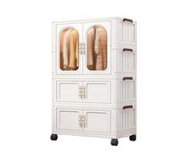 Portable Closet Wardrobe with Doors - Heavy Duty Rolling Clothes Rack for Easy Assembly Ideal for Bedrooms & Apartments Space-Saving Design (C 77x48x162cm)