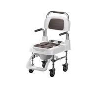 Portable Commode Chair, Sedia Toilette Portatile Regolabile, Sgabello 4-In-1 Al Letto Per Anziani, Capacità 330 Lbs, Regolazione Senza Attrezzi, Per Donne In Gravidanza Avanzata(Mobile wheels)