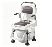 Portable Commode Chair, Sedia Toilette Portatile Regolabile, Sgabello 4-In-1 Al Letto Per Anziani, Capacità 330 Lbs, Regolazione Senza Attrezzi, Per Donne In Gravidanza Avanzata(Fixed foot pads)