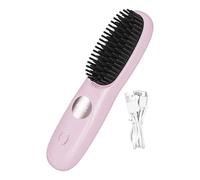Portable Cordless Hair Straightener Brush - Rechargeable Heated Hot Comb With 3 Temperature Settings, Travel And Everyday Use,Lightweight For Touch-ups, Anti-Scald, Travel &Daily,Hair-Friendly & L